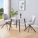 Wooden Dining Table in Grey Sonoma Oak Square With 2 Swivel Chairs - Aspen