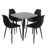Wooden Dining Table in Grey Sonoma Oak Square With 4 Curve Chairs - Aspen