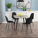 Wooden Dining Table in Grey Sonoma Oak Square With 4 Curve Chairs - Aspen