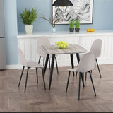 Wooden Dining Table in Grey Sonoma Oak Square With 4 Curve Chairs - Aspen