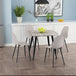 Wooden Dining Table in Grey Sonoma Oak Square With 4 Curve Chairs - Aspen