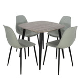 Wooden Dining Table in Grey Sonoma Oak Square With 4 Curve Chairs - Aspen