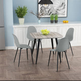 Wooden Dining Table in Grey Sonoma Oak Square With 4 Curve Chairs - Aspen