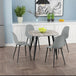 Wooden Dining Table in Grey Sonoma Oak Square With 4 Curve Chairs - Aspen