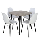 Wooden Dining Table in Grey Sonoma Oak Square With 4 Curve Chairs - Aspen