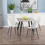 Wooden Dining Table in Grey Sonoma Oak Square With 4 Curve Chairs - Aspen