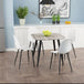Wooden Dining Table in Grey Sonoma Oak Square With 4 Curve Chairs - Aspen