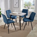 Wooden Dining Table in Grey Sonoma Oak Square With 4 Diamond Stitch Chairs - Aspen