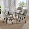 Wooden Dining Table in Grey Sonoma Oak Square With 4 Diamond Stitch Chairs - Aspen