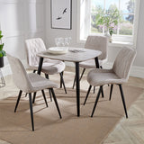 Wooden Dining Table in Grey Sonoma Oak Square With 4 Diamond Stitch Chairs - Aspen