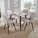 Wooden Dining Table in Grey Sonoma Oak Square With 4 Diamond Stitch Chairs - Aspen