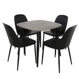 Wooden Dining Table in Grey Sonoma Oak Square With 4 Duo Chairs - Aspen