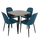 Wooden Dining Table in Grey Sonoma Oak Square With 4 Duo Chairs - Aspen