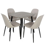Wooden Dining Table in Grey Sonoma Oak Square With 4 Duo Chairs - Aspen