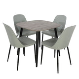 Wooden Dining Table in Grey Sonoma Oak Square With 4 Duo Chairs - Aspen