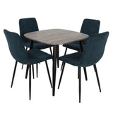 Wooden Dining Table in Grey Sonoma Oak Square With 4 Straight Stitch Chairs - Aspen