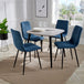 Wooden Dining Table in Grey Sonoma Oak Square With 4 Straight Stitch Chairs - Aspen