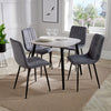 Wooden Dining Table in Grey Sonoma Oak Square With 4 Straight Stitch Chairs - Aspen