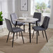 Wooden Dining Table in Grey Sonoma Oak Square With 4 Straight Stitch Chairs - Aspen