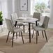 Wooden Dining Table in Grey Sonoma Oak Square With 4 Straight Stitch Chairs - Aspen