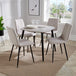 Wooden Dining Table in Grey Sonoma Oak Square With 4 Straight Stitch Chairs - Aspen