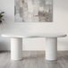Wooden Dining Table 200cm Wide in Irregular Shape for 6 People - Valillian