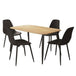 Wooden Dining Table in Light Oak Rectangular With 4 Curve Chairs - Aspen