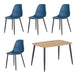 Wooden Dining Table in Light Oak Rectangular With 4 Curve Chairs - Aspen
