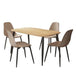 Wooden Dining Table in Light Oak Rectangular With 4 Curve Chairs - Aspen