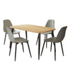 Wooden Dining Table in Light Oak Rectangular With 4 Curve Chairs - Aspen