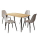 Wooden Dining Table in Light Oak Rectangular With 4 Curve Chairs - Aspen