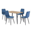 Wooden Dining Table in Light Oak Rectangular With 4 Diamond Stitch Chairs - Aspen