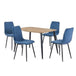Wooden Dining Table in Light Oak Rectangular With 4 Diamond Stitch Chairs - Aspen