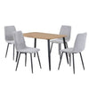 Wooden Dining Table in Light Oak Rectangular With 4 Diamond Stitch Chairs - Aspen