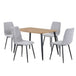 Wooden Dining Table in Light Oak Rectangular With 4 Diamond Stitch Chairs - Aspen