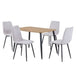 Wooden Dining Table in Light Oak Rectangular With 4 Diamond Stitch Chairs - Aspen