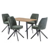 Wooden Dining Table in Light Oak Rectangular With 4 Swivel Chairs - Aspen