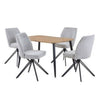Wooden Dining Table in Light Oak Rectangular With 4 Swivel Chairs - Aspen