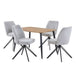 Wooden Dining Table in Light Oak Rectangular With 4 Swivel Chairs - Aspen