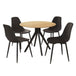 Wooden Dining Table in Light Oak Round With 4 Curve Chairs - Aspen