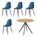 Wooden Dining Table in Light Oak Round With 4 Curve Chairs - Aspen
