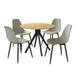 Wooden Dining Table in Light Oak Round With 4 Curve Chairs - Aspen