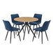 Wooden Dining Table in Light Oak Round With 4 Diamond Stitch Chairs - Aspen
