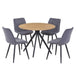 Wooden Dining Table in Light Oak Round With 4 Diamond Stitch Chairs - Aspen