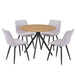 Wooden Dining Table in Light Oak Round With 4 Diamond Stitch Chairs - Aspen