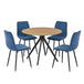Wooden Dining Table in Light Oak Round With 4 Straight Stitch Chairs - Aspen