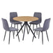 Wooden Dining Table in Light Oak Round With 4 Straight Stitch Chairs - Aspen