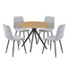 Wooden Dining Table in Light Oak Round With 4 Straight Stitch Chairs - Aspen