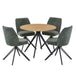 Wooden Dining Table in Light Oak Round With 4 Swivel Chairs - Aspen