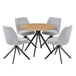 Wooden Dining Table in Light Oak Round With 4 Swivel Chairs - Aspen